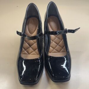 Rachel Zoe Black Patent Mary Jane Flats with Quilted Insole